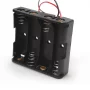 Batériový box pre 4 kusy AAA batérie, 6V, plochý, AMPUL.eu