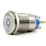 Kovinsko stikalo z osvetlitvijo, 22 mm, srebrna, IP65, 12V