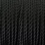 Retrokabel spiral, ledare med textilhölje 2x0.75mm², svart