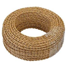 Espiral de cable textil dorado 2x0,75mm² retro