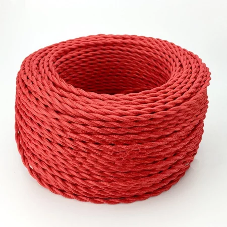 Espiral cable textil retro rojo 2x0,75mm² no blindado