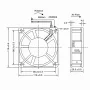 Ventilatore 110x110x25 mm 220-240V AC senza connettore