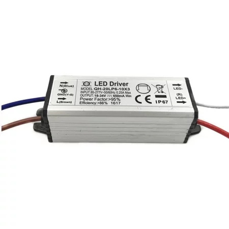 Power supply for LED, 20W, 9-34V, 650mA, IP67, AMPUL.eu