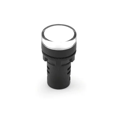 LED indikator 12V, AD16-22D/S, za luknjo premera 22 mm, bela