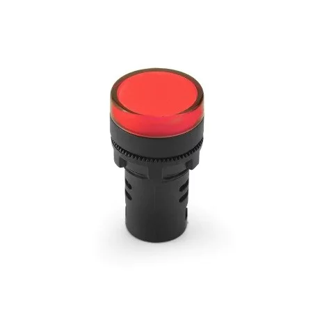 12V-os LED kijelző, AD16-22D/S, 22 mm-es furatátmérőhöz, piros