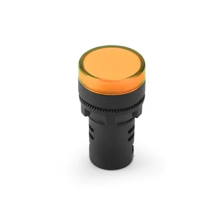 LED-indikator 12V, AD16-22D/S, til huldiameter 22mm, gul
