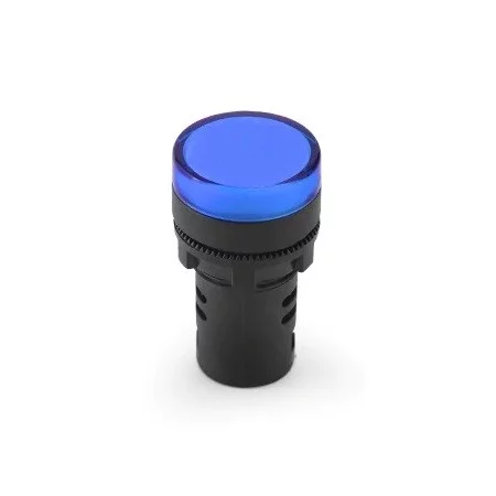 LED-indikator 48V, AD16-22D/S, til huldiameter 22mm, blå